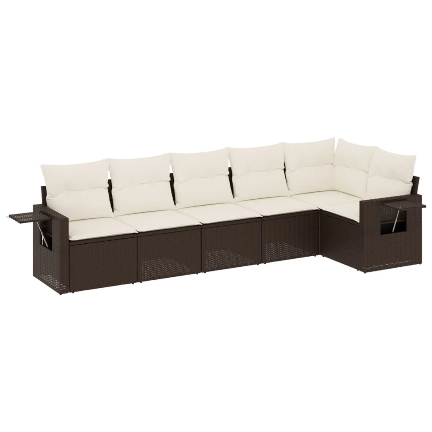 vidaXL 6-Tlg Garten-Sofagarnitur mit Kissen Braun Poly Rattan 3252530 günstig online kaufen