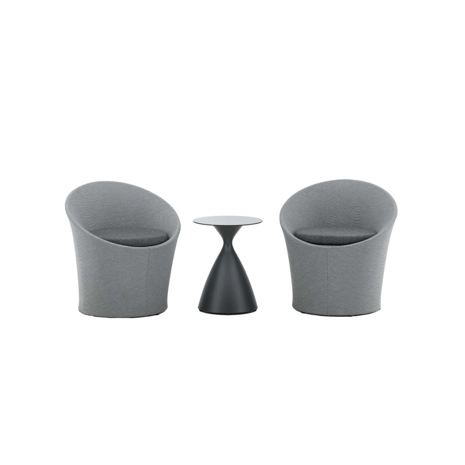 ebuy24 Spoga Garten Lounge Sätze 3 Teile Schwarz Grau