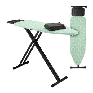Relaxdays Bügelbrett Stahl Baumwolle Grün Höhenverstellbar 123 cm x 39 cm