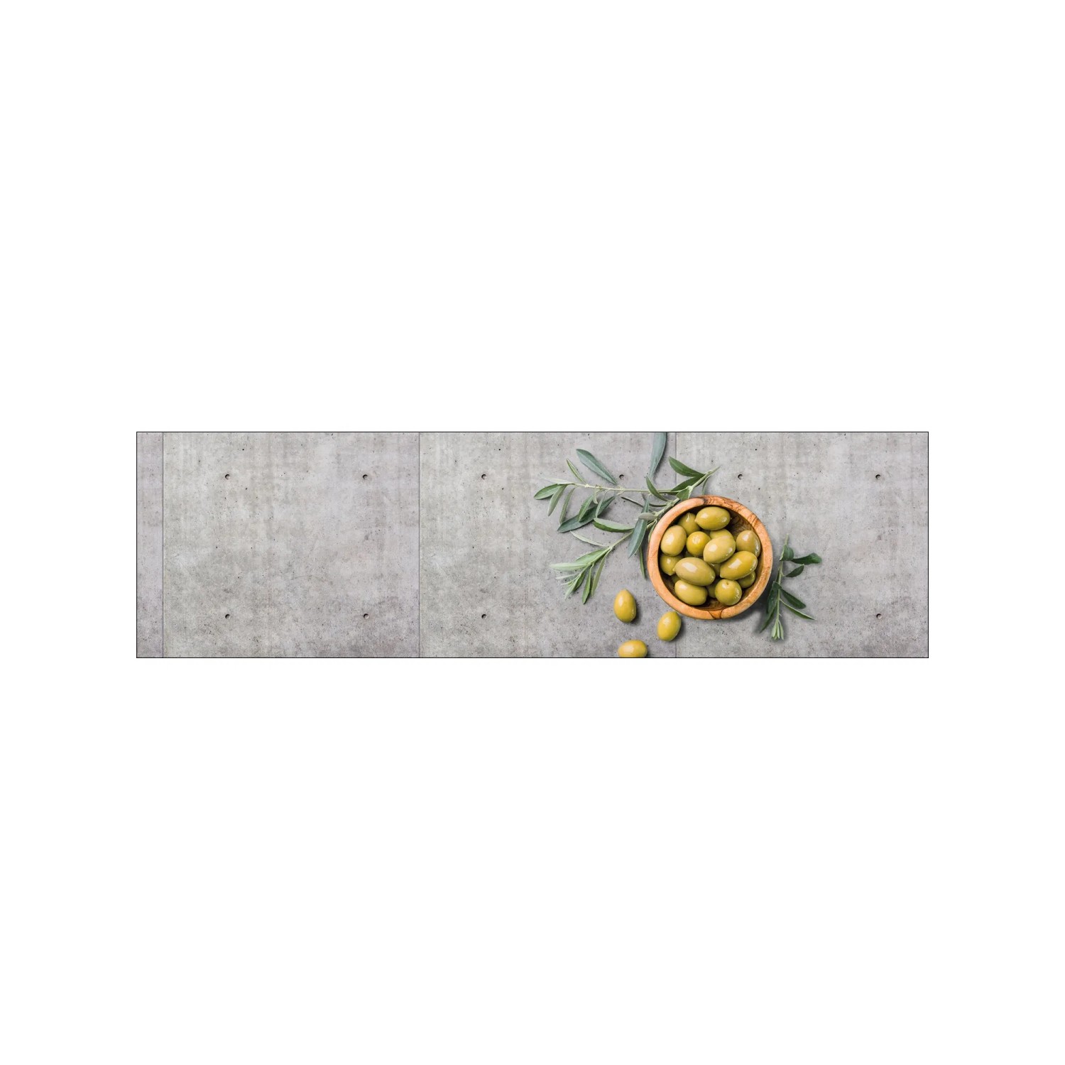 MySpotti Küchenrückwand Profix Cucina Olive und Concrete 210 x 60 cm Olivengrün