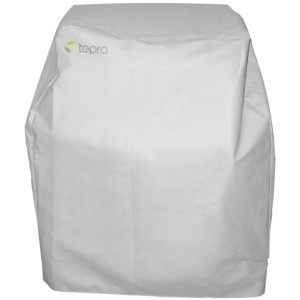 Beige tepro Abdeckhaube für kleine Grillwagen, schützt vor Wind und Wetter.