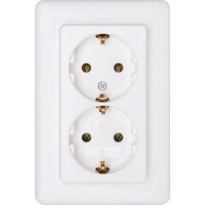 Kopp 2-fach Steckdose Europa, arktisweiß, für Schalterdose