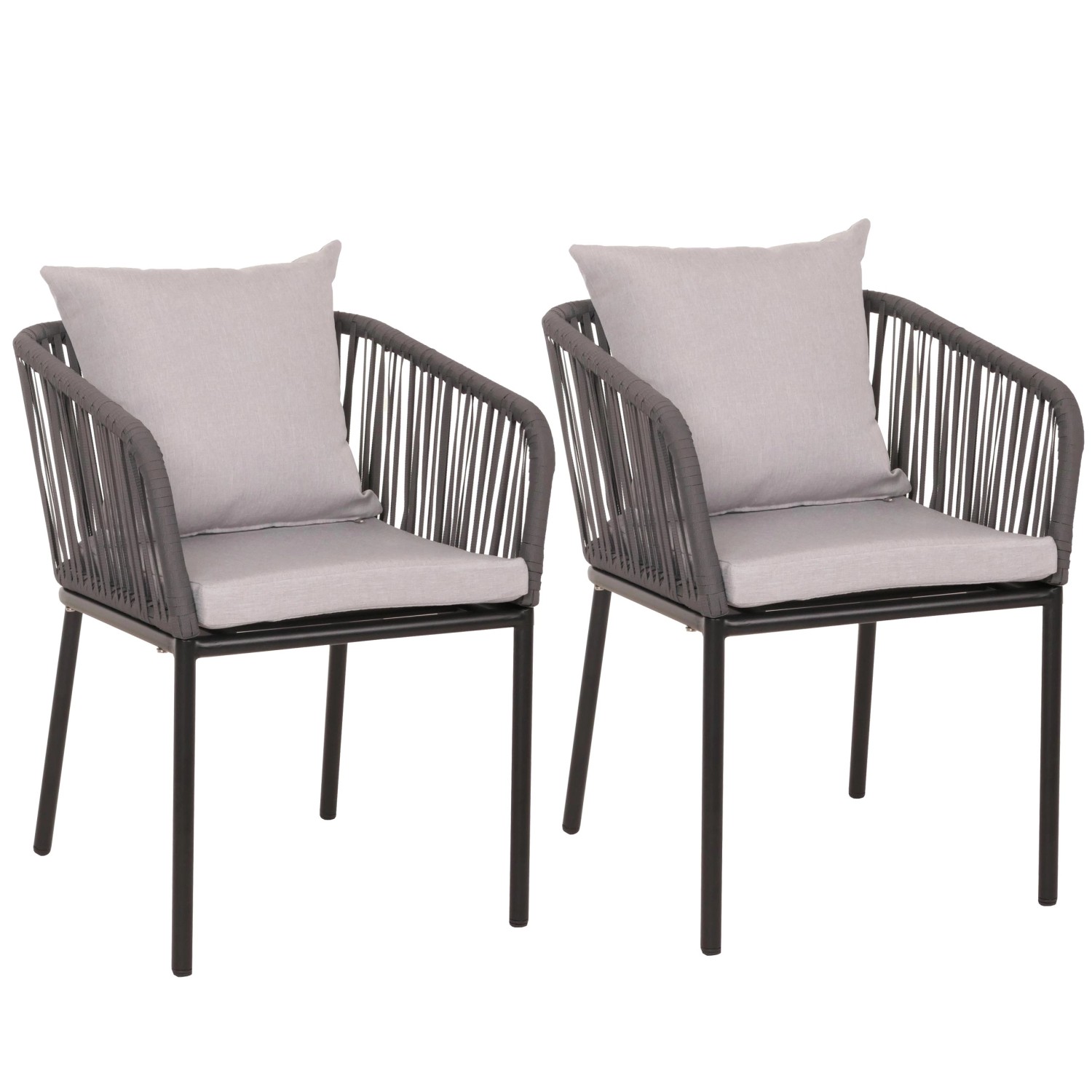 PROREGAL Gartenstuhl 2er-Set 75x55x55cm Sitzhöhe 48cm Wetterfest Aluminium günstig online kaufen