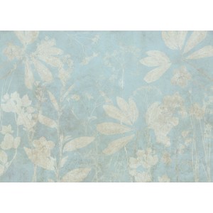 Komar Vliestapete Jardin sur Papier, Fototapete mit floralem Muster in Pastelltönen.