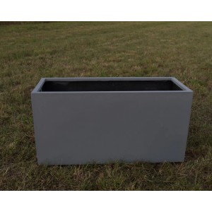 Elegant Einrichten Pflanzkübel Fiberglas Rechteckig 60x25x30cm Grau