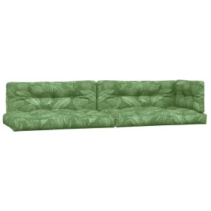 5-teiliges Palettenkissen-Set mit Blattmuster für Gartenmöbel.