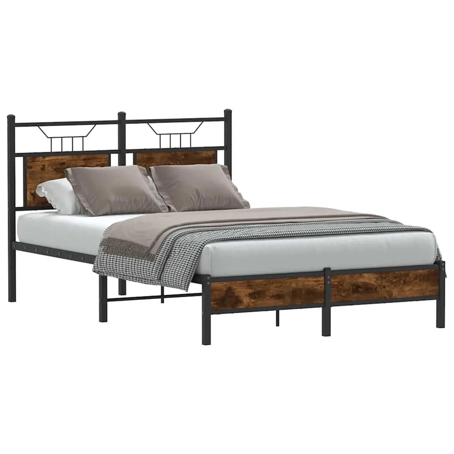 vidaXL Bettgestell Ohne Matratze Räuchereiche 120x190 cm Holzwerkstoff 4106 günstig online kaufen