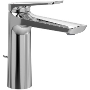 Villeroy & Boch Oasis Waschtischarmatur mit Zugstange und Keramikkartusche Wassersparend Auslaufhöhe 114MM Rund Chrom