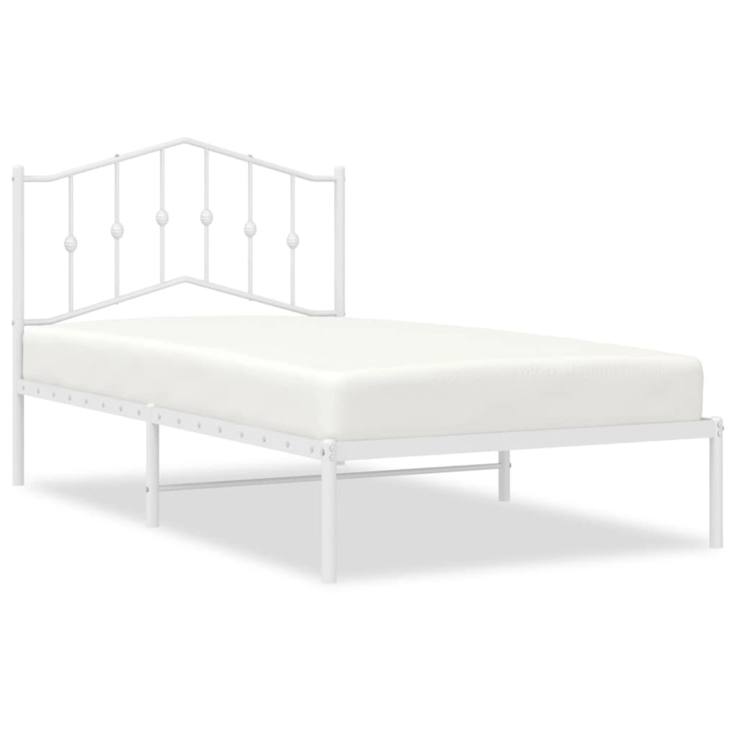 vidaXL Bettgestell mit Kopfteil Metall Weiß 100x190 cm Modell 191925293 günstig online kaufen