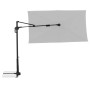 Hellgrauer Doppler Ampelschirm, 245x135 cm, mit Dreh- und Neigungsfunktion.