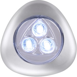 Globo LED-Pushlight Flashlight, silber metallic, batteriebetrieben, mit 3 LEDs.