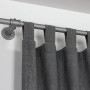 Gardinia Gardinenstange Industrial Home, Ø 25 mm, silber, 240 cm mit grauen Vorhängen.