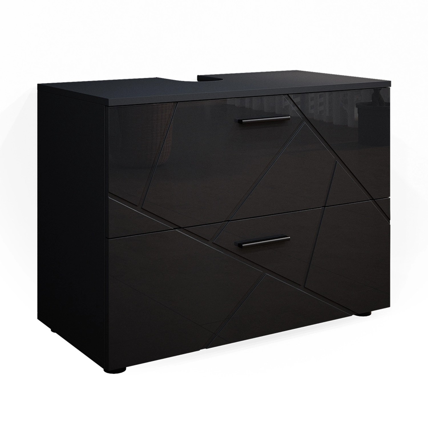 Vicco Waschbeckenunterschrank Irma Anthrazit Hochglanz 80 x 59 cm