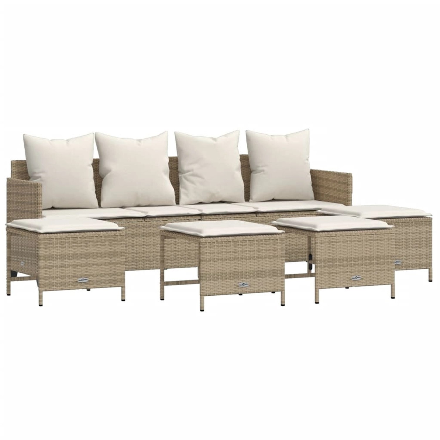 vidaXL 5-tlg Garten-Sofagarnitur mit Kissen Beige Poly Rattan Modell 187 günstig online kaufen