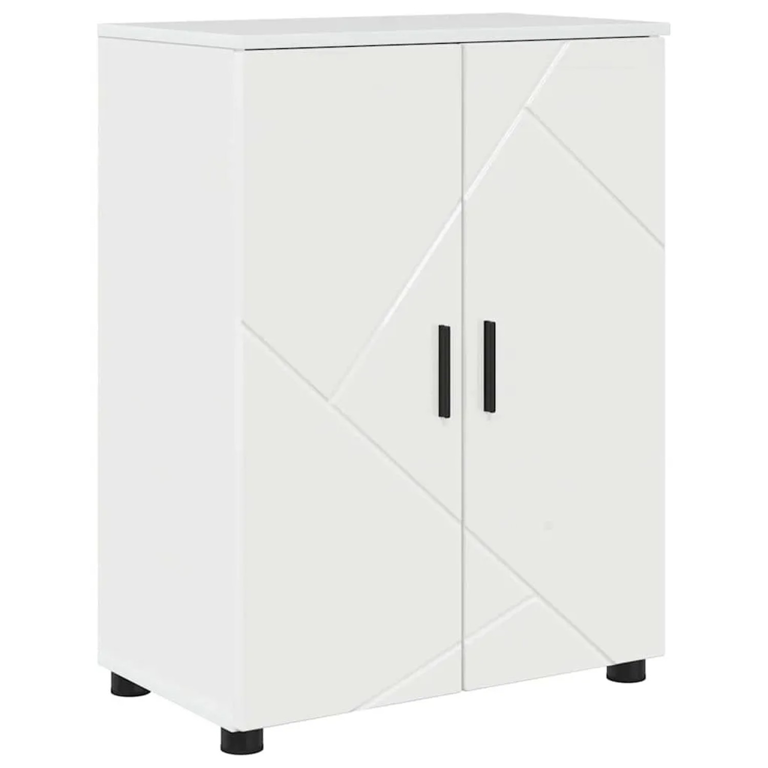 vidaXL Badezimmerschrank mit Speicher Hochglanz Weiß 60 x 35 x 80 cm 883308 günstig online kaufen