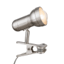 Orion Klemmleuchte Wilhelm, satinierte Metall-Klemmlampe mit E27 Fassung für flexible Beleuchtung.