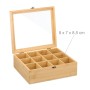 Relaxdays Teebox Bambus Natur Mit 12 Fächern Staubgeschützt 11 cm x 32 cm x 28 cm 1,6 kg_5