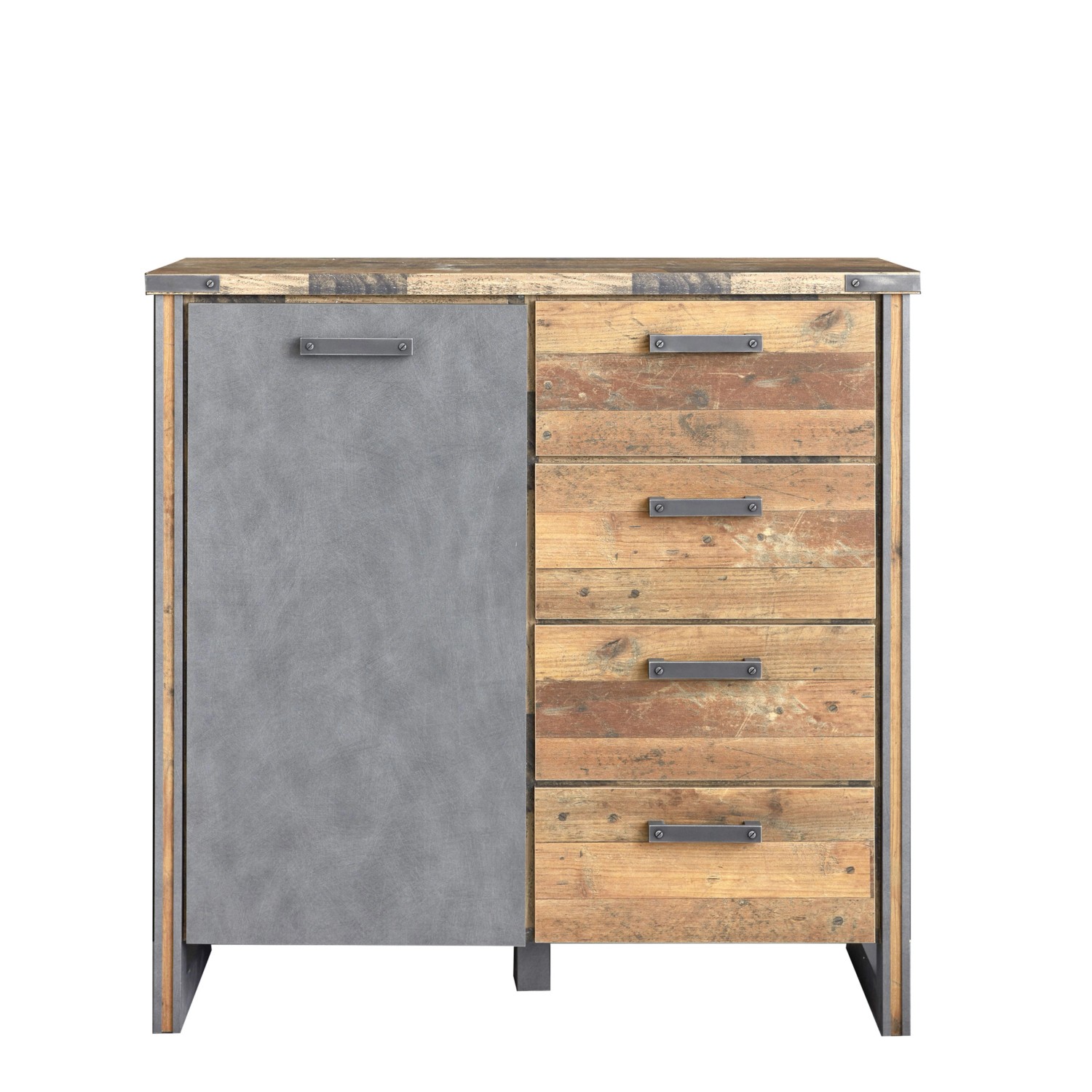 ebuy24 Prip Kommode 1 Tür und 4 Schubladen Old Wood Dekor Mattera Dekor günstig online kaufen