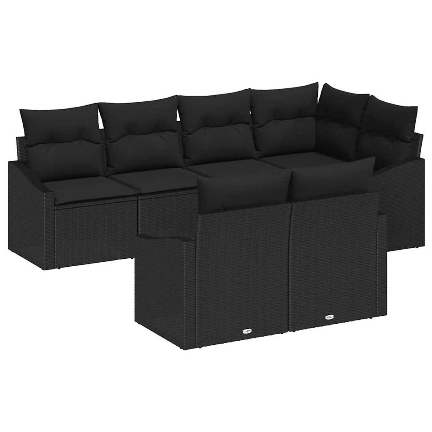 vidaXL Garten-Sofa-Set 7-Tlg Schwarz Poly Rattan 3346763 günstig online kaufen