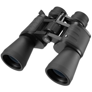 Schwarzes Bresser Hunter Zoom Fernglas 8-24x50 für Natur- und Sportbeobachtung.