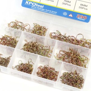 XPOtool Federklemmen Set, 290-teilig, Schlauchschellen in Aufbewahrungsbox, Größen 5-13mm.