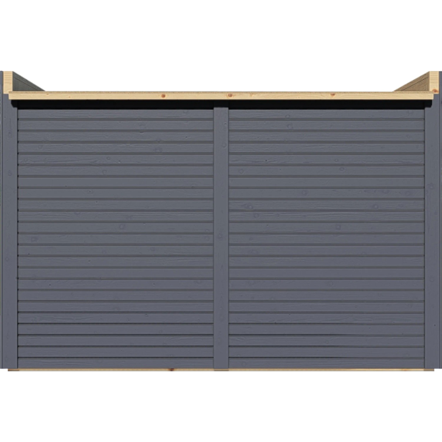 Anthrazitfarbener Bertilo Gartenschrank Box Bike aus FSC®-zertifiziertem Holz, 103x207 cm.
