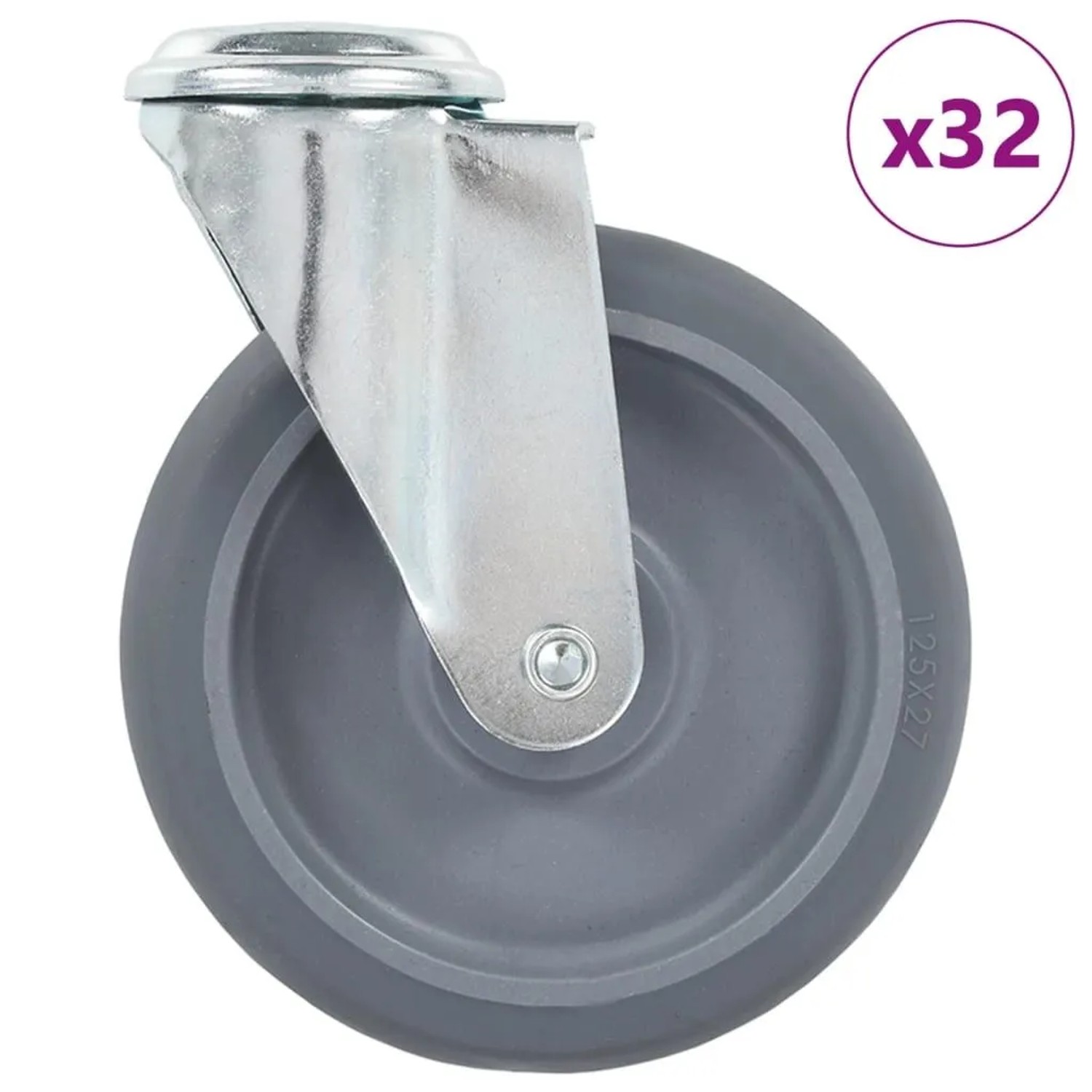 vidaXL 32 Stk Lenkrollen mit Bolzenloch 125 mm 277875