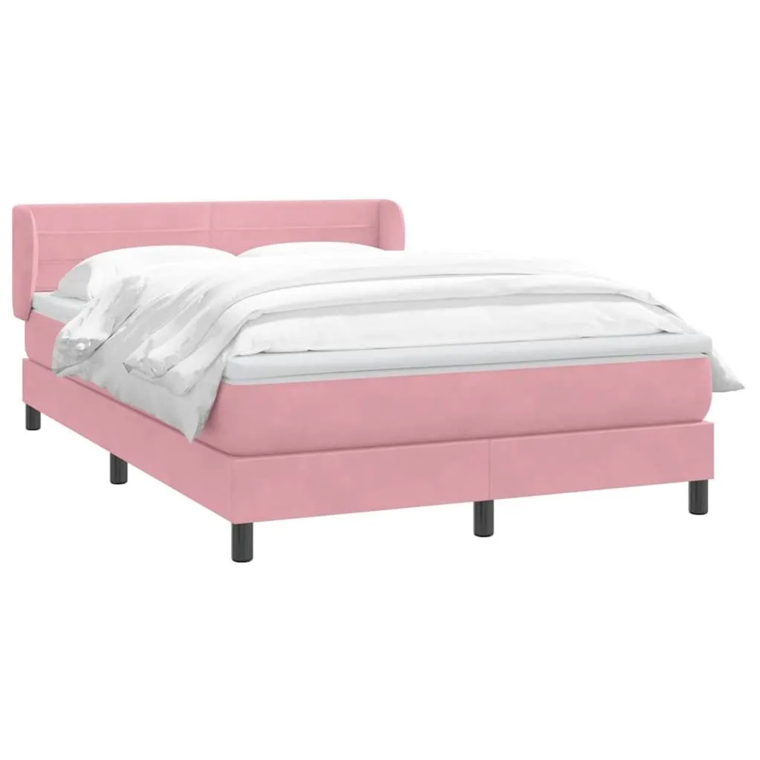 vidaXL Boxspringbett mit Matratze Rosa 140x210 cm Samt 3317612 günstig online kaufen