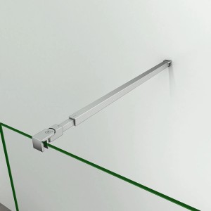 Duschparadies Stabilisierungsstange Ausziehbar 73-120cm Stabilisator Für 6-10mm Glas Walk-in Dusche Glas Seitenwand Chrom
