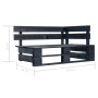 Schwarzes Paletten-Lounge-Eckteil aus imprägniertem Kiefernholz, Teil eines Gartenmöbel-Sets.