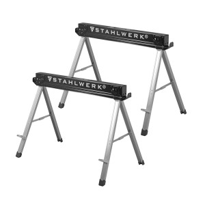 STAHLWERK Sägebock 2er Set, klappbare Arbeitsböcke/Gerüstböcke mit 500 kg Tragkraft.