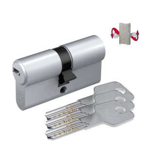 Basi Profil-Doppelzylinder 30/50 mm, gleichschließend mit Notfunktion und 3 Schlüsseln.