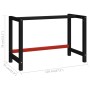 Werkbankgestell von vidaXL, 120x57x79 cm, Metall, schwarz und rot. Tischgestell für Werkbank.