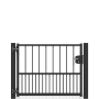 Anthrazitgraue Zaunguru Gartentür Hamburg, 103x149.7 cm, mit Schloss und 180° Öffnungswinkel.