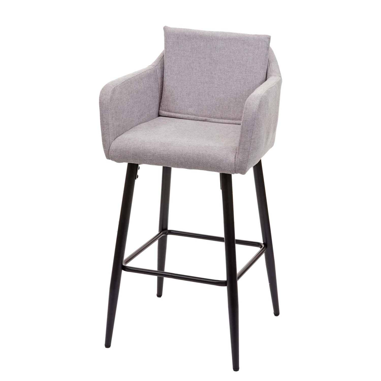 PROREGAL Barhocker Mit Lehne Sitzhöhe 74cm Fußablage Metall Stoff/Textil He günstig online kaufen