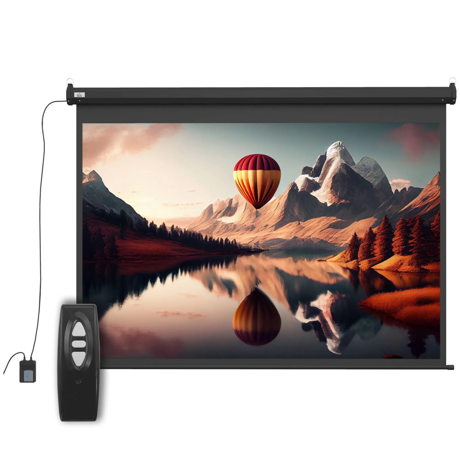 HOMCOM Beamer-Leinwand Kunststoff Metall 171L x 1B x 130H cm Schwarz