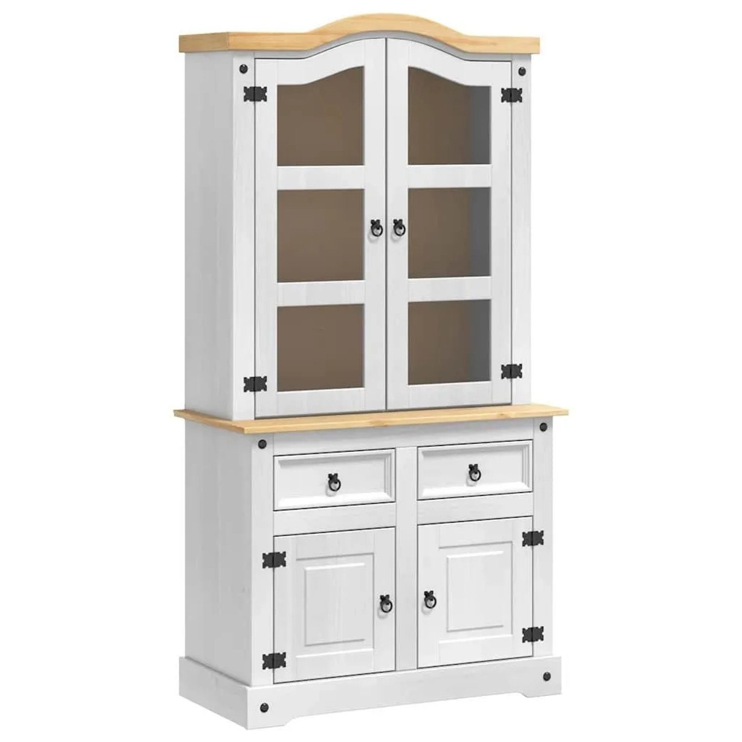 vidaXL Sideboard Corona Weiß 100 x 48,5 x 179 cm Massives Kiefernholz 42021199