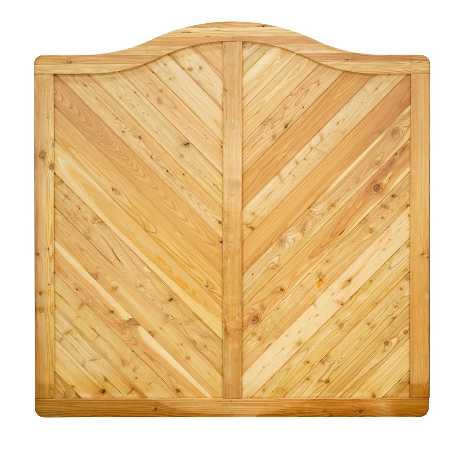 GartenLand Massivzaun NIZZA Geschwungen 180x180 cm Holzzaun Lärche PEFC Massiver Rahmen 44x88 mm Sehr Stabil