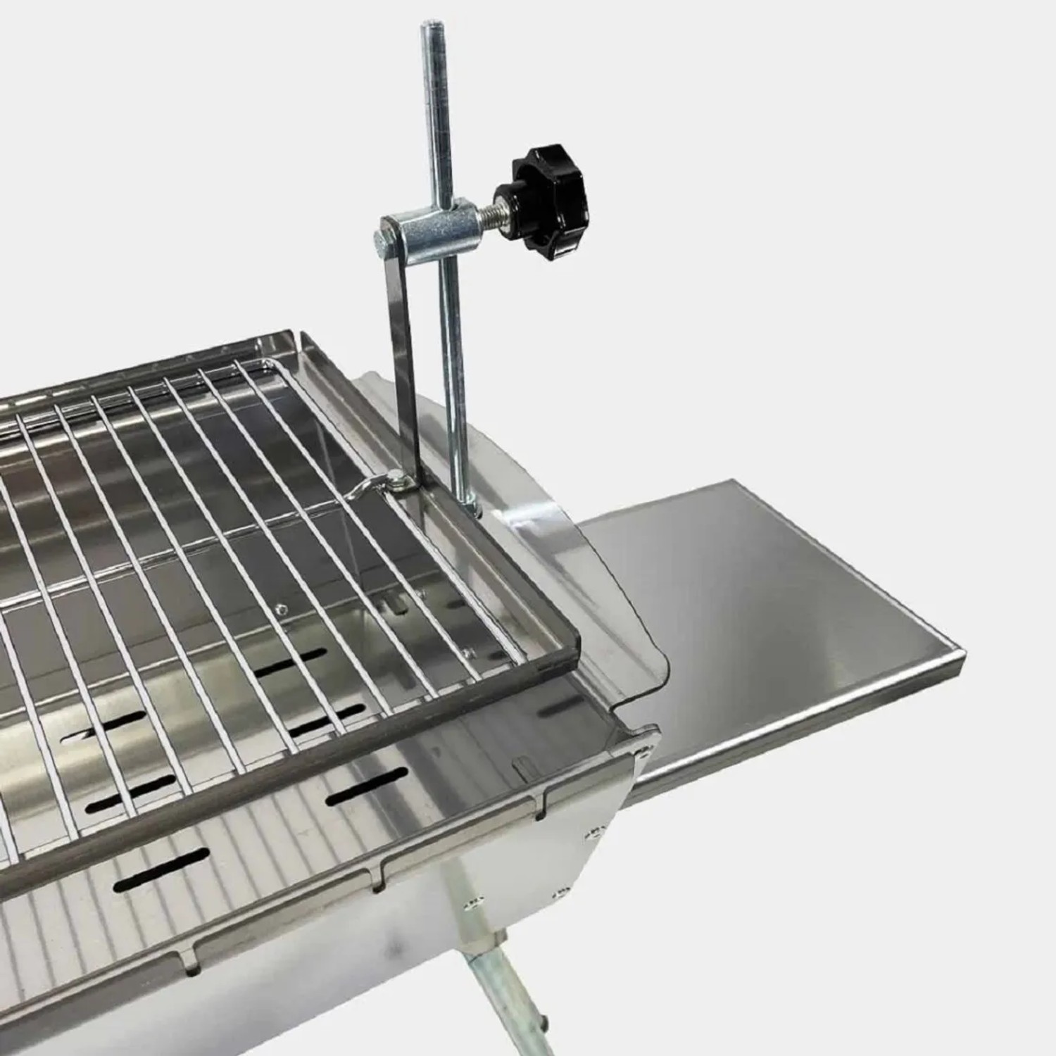 Edelstahl Grillpeter Mangal Astana mit verstellbarem Rost und Seitenablage.