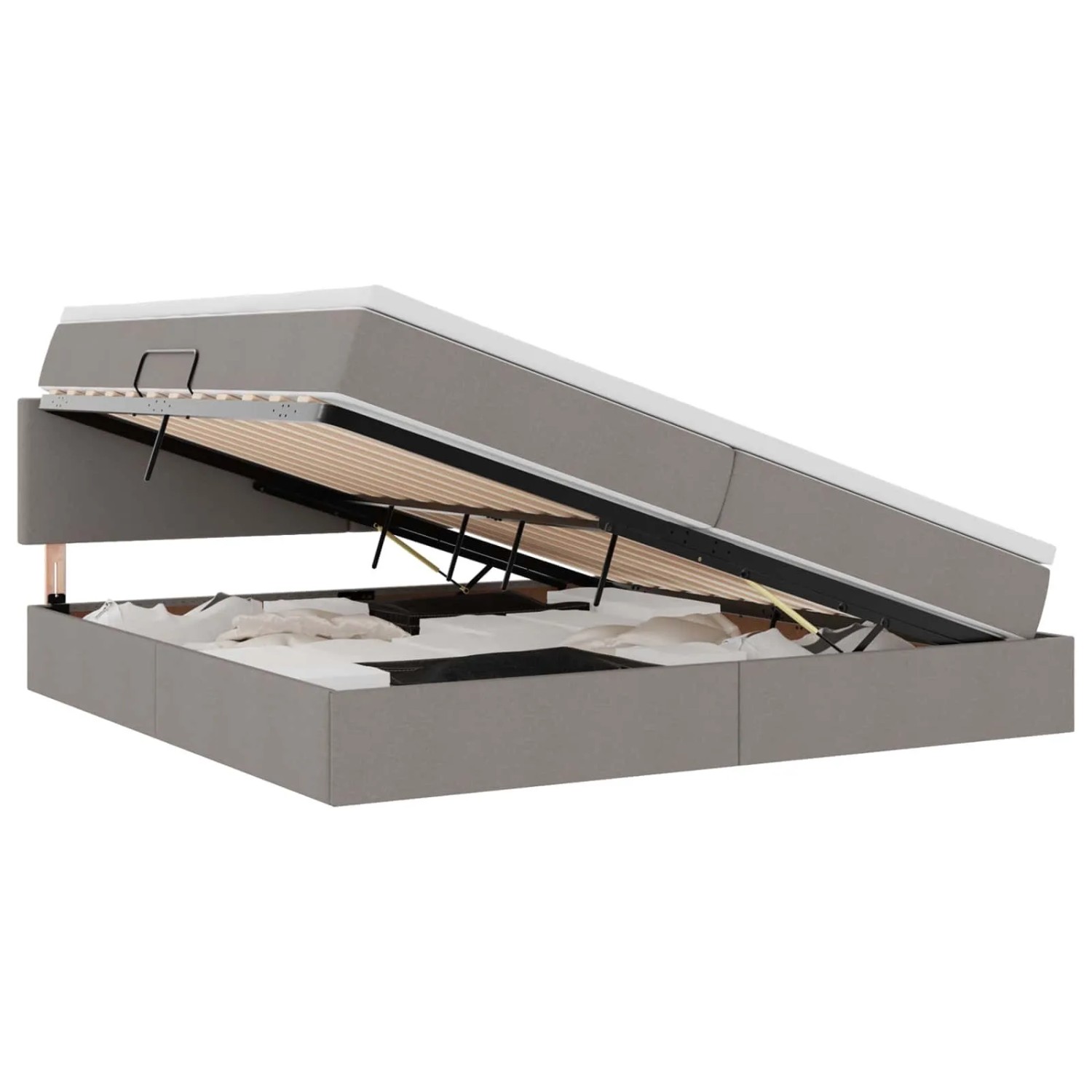 vidaXL Bett mit Stauraum und LED Taupe 200 x 200 cm Polyester 3371106 günstig online kaufen