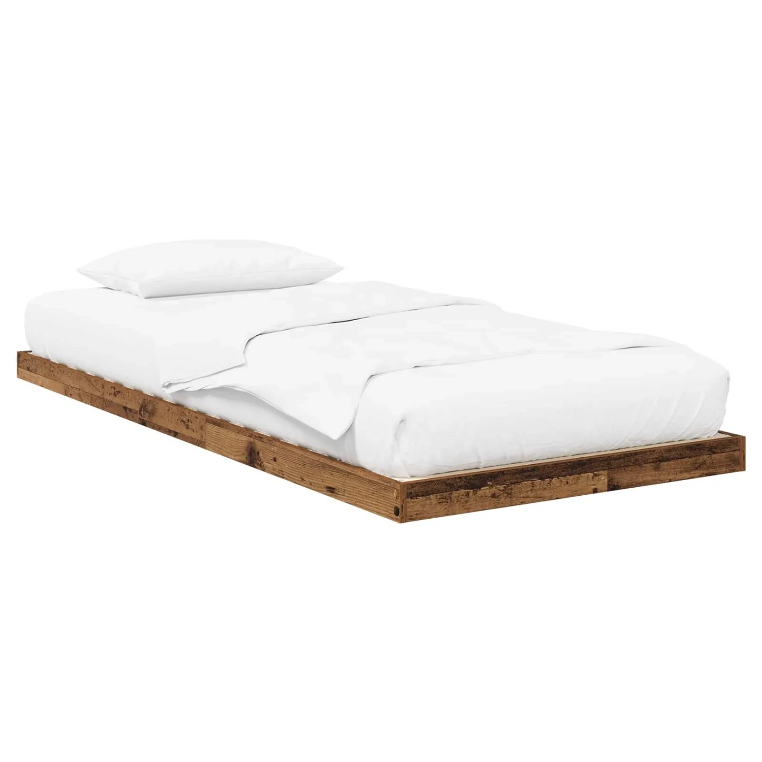 vidaXL Bodenbettrahmen Altholz 90 x 190 cm Holzwerkstoff 893530