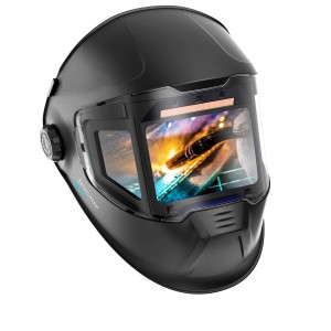 STAHLWERK Automatik Schweißhelm Split 3-in-1 mit großem Sichtfeld und Farbdisplay.