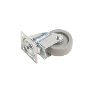 Möbel-Lenkrolle mit Platte, Softrad Ø 45mm, 40kg Traglast.