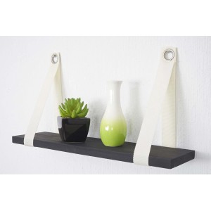 BERLINLODGE Wandregal HxBxT 27x50x13cm Hängeregal Regal Shabby-Look Vintage Dunkelgrau