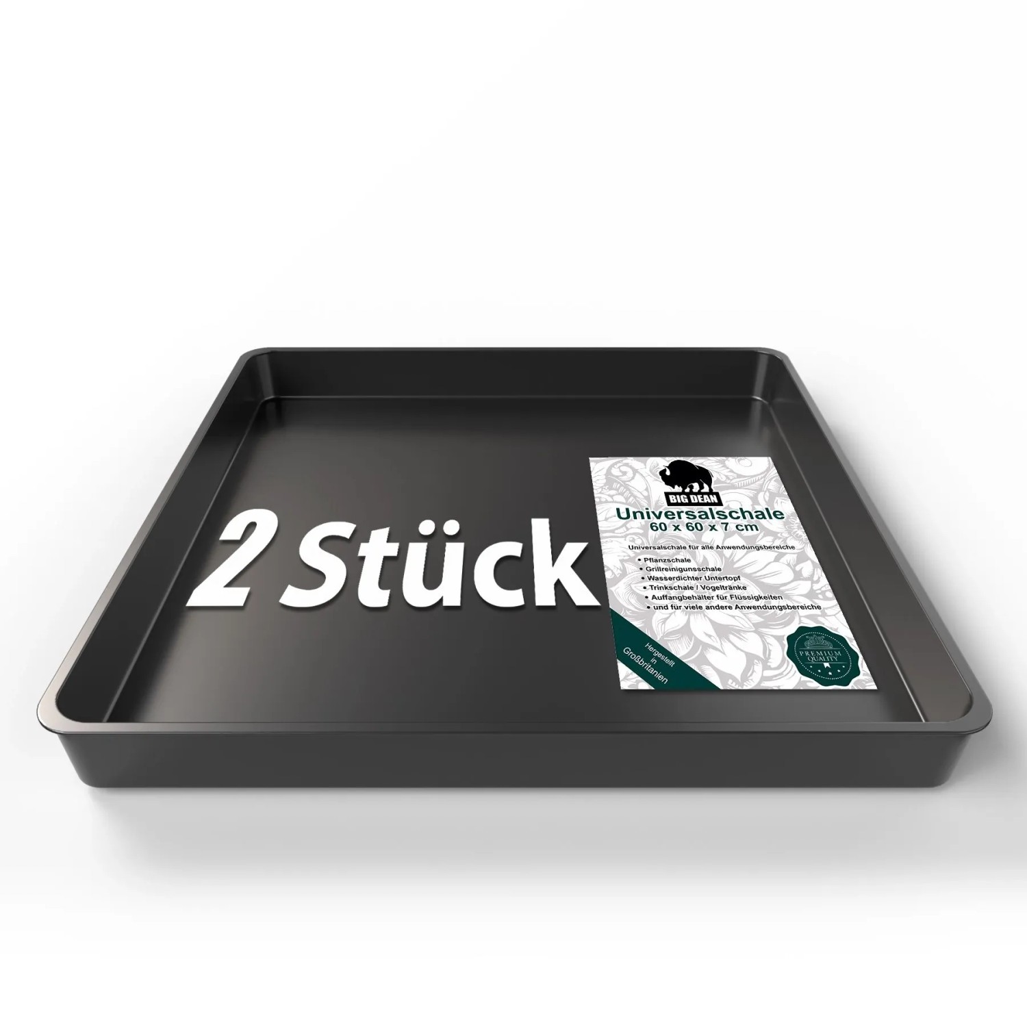 BigDean 2 Stück Allzweckwanne 60x60x7cm Ideal Als Grillrost Wanne Kotwanne Oder Mörtelwanne Hochwertige Kunststoff Wanne