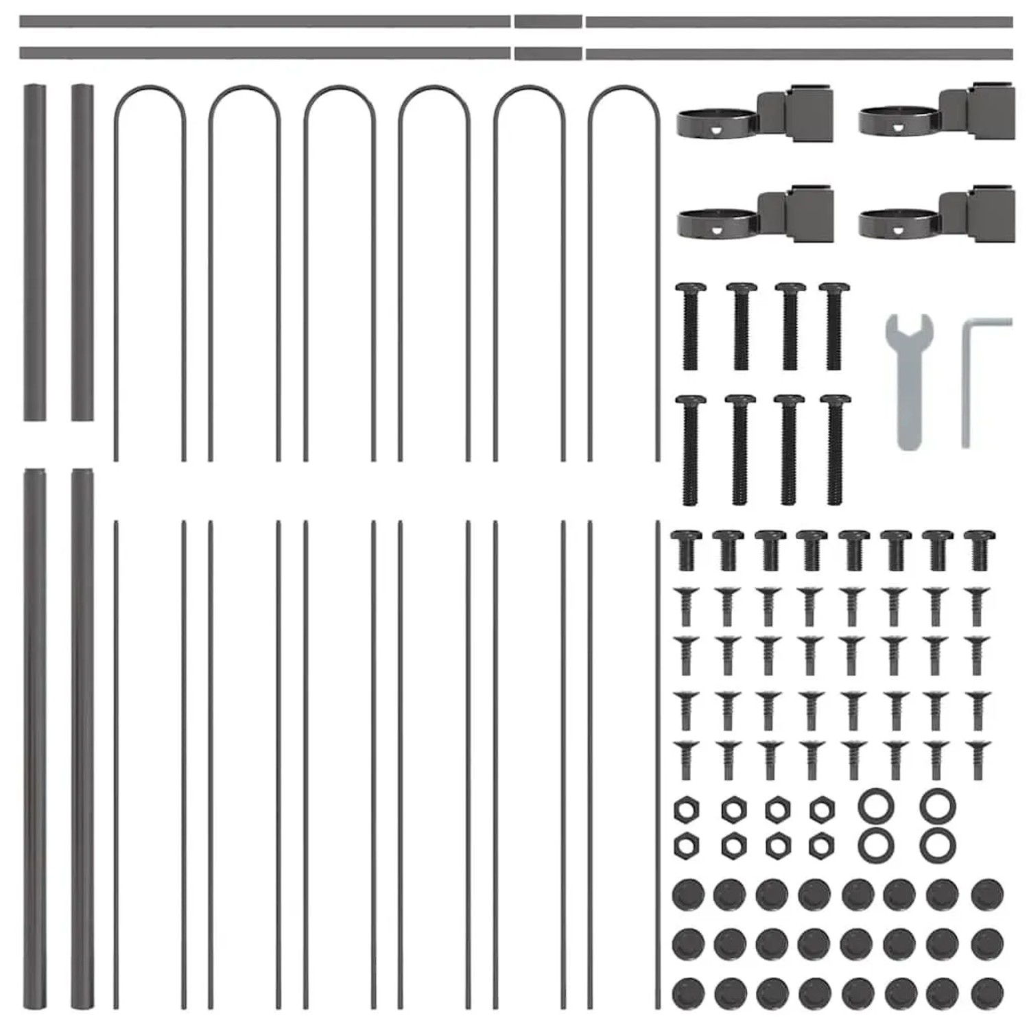 vidaXL Gartenzaun Grau 15,3 x 1,5 m Pulverbeschichteter Stahl 3334177