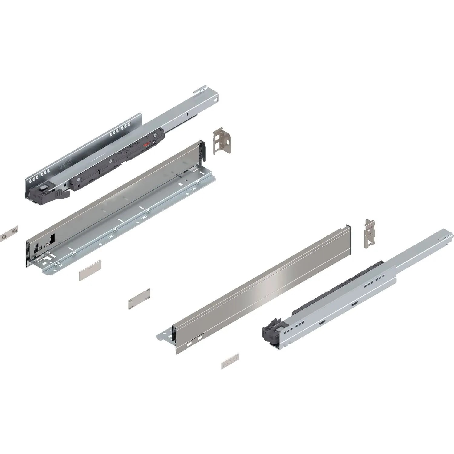Blum Legrabox Pure Set Höhe N Tip-On Vollauszug 500 mm 40 kg Inox 1 Paar