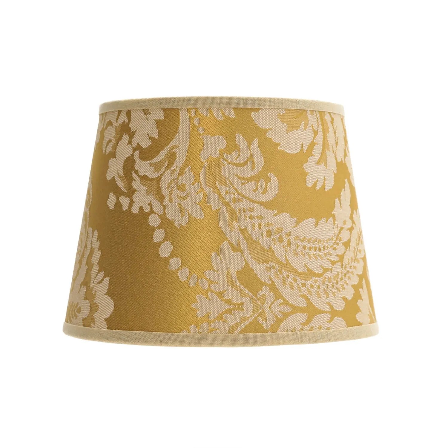 Licht-Erlebnisse Lampenschirm E14 Ø19,5cm Für Tischlampen Stoff In Gold Barock Konisch