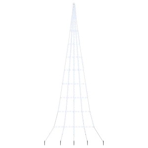 vidaXL LED Weihnachtsbaum mit Erdspießen Kaltweiß 500 cm Metall 42018746