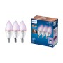 Philips WIZ E14 LED Kerzen 3er Set: Smarte Lampe mit App-Steuerung, warmweißes Licht.